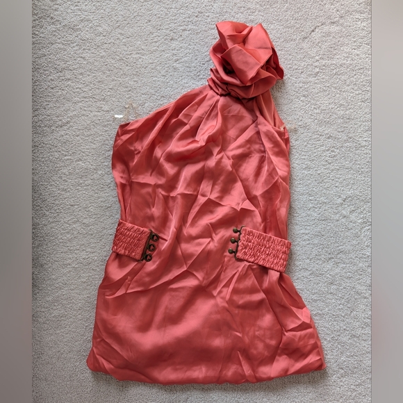 🌸 EUC Seductions Pink One Shoulder Floral Mini Dress 🌸 - Picture 1 of 5